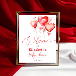 Poster Petit Chéri Saint-Valentin Baby Shower Bienvenue