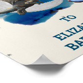 Poster Petit Chevalier Dragon Étoile d'Argent Baby Shower (Coin)