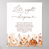 Poster Petit Citrouille Automne Floral Late Night Diapers (Devant)