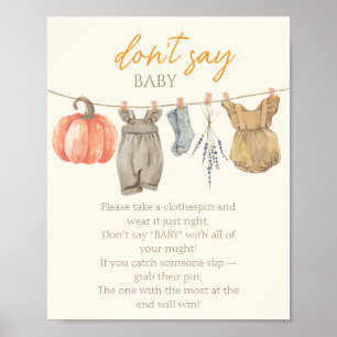 Poster Petit Citrouille Automne Vêtements Fille Ne pas di