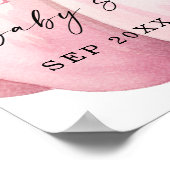 Poster Petit Citrouille Baby shower rose doux Accueil (Coin)