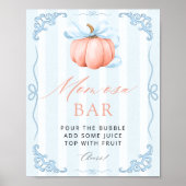 Poster Petit Citrouille Blue Bow Baby shower Maman-osa Ba (Devant)
