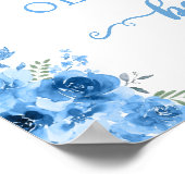 Poster Petit Citrouille Bow Blue Baby shower Bienvenue (Coin)