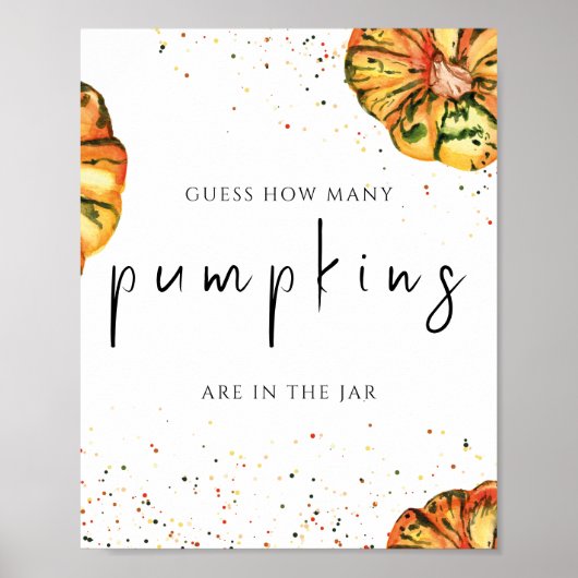 Poster Petit citrouille devine combien d'affiches citroui (Devant)