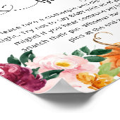 Poster Petit citrouille floral bordeaux Ne pas dire bébé (Coin)