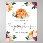 Poster Petit citrouille floral devinez combien de citroui (Devant)