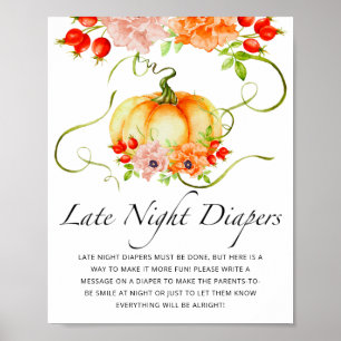 Poster Petit citrouille floral Late nuit couches jeu