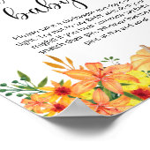 Poster Petit citrouille floral Ne pas dire bébé (Coin)