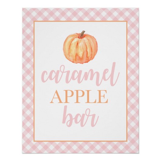 Poster Petit Citrouille Pastel Rose Automne Nourriture An (Devant)