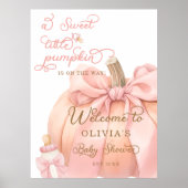 Poster Petit Citrouille petit Baby shower Bow bienvenue (Devant)