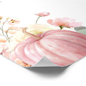 Poster Petit Citrouille Pile Rose Chute Baby shower Flora (Coin)
