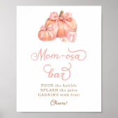 Poster Petit Citrouille Pink Bow Baby shower Maman-osa (Devant)