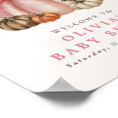 Poster Petit Citrouille rose doux Baby shower de fille Bi (Coin)