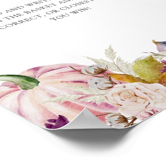 Poster Petit Citrouille Rustique Floral Devinez Combien D (Coin)