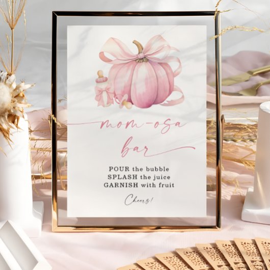 Poster Petit Citrouille sur le Baby shower Way Pink Bow