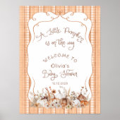 Poster Petit Citrouille sur le chemin Baby shower Bienven (Devant)