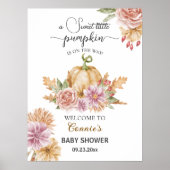 Poster Petit Citrouille sur le chemin Baby shower Bienven (Devant)