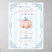 Poster Petit Citrouille Sur Le Chemin Bow Baby shower Bie (Devant)