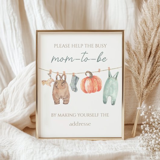 Poster Petit Citrouille Vêtements Garçon Occupé Maman-to-