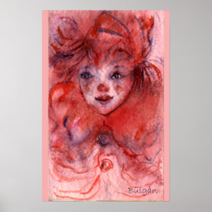 POSTER PETIT CLOWN ROUGE