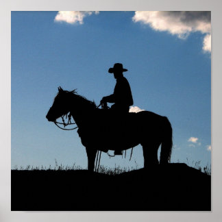 Poster Petit cow-boy Sunset