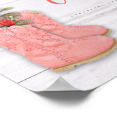 Poster Petit Cowgirl Bootie Blanc Bois Douche Jeu Signe (Coin)