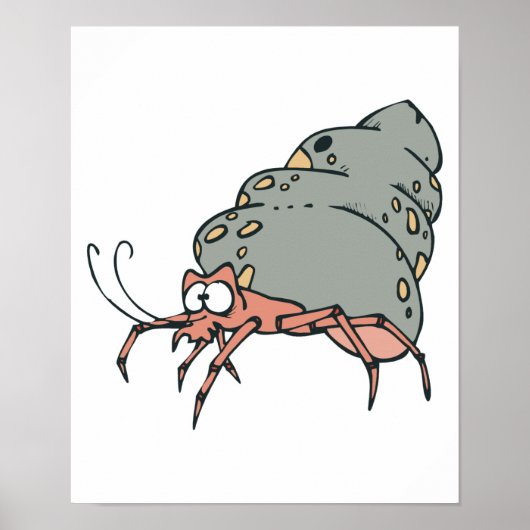 Poster petit crabe à herbe mignonne (Devant)