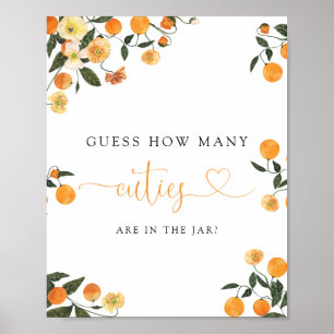 Poster Petit Cutie Orange Botanical Livres pour Baby Sign