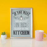 Poster Petit Déjeuner Amusant En Typographie Du Lit Citat<br><div class="desc">Petit-déjeuner dans Bed Funny Poster de cuisine - Avez-vous entendu la phrase populaire "C'est drôle parce que c'est vrai"? Cela s'applique certainement à cette affiche de typographie dans les tons de bleu, gris et blanc. Avec le message "Si vous voulez le petit-déjeuner au lit, dormez dans la cuisine". Ajoutez une...</div>