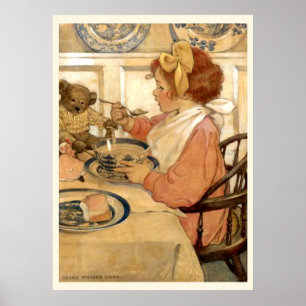 Poster Petit déjeuner avec Teddy Bear
