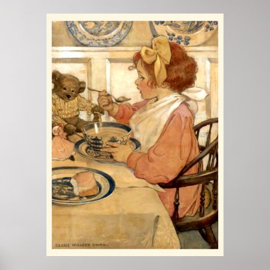 Poster Petit déjeuner avec Teddy Bear (Devant)