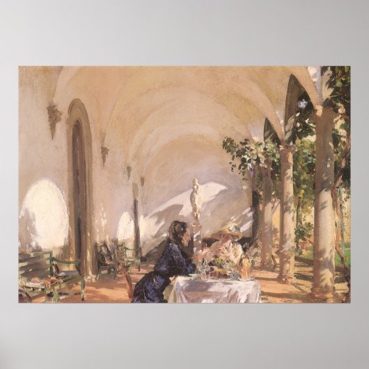 Poster Petit déjeuner dans la Loggia par John Singer Sarg (Devant)