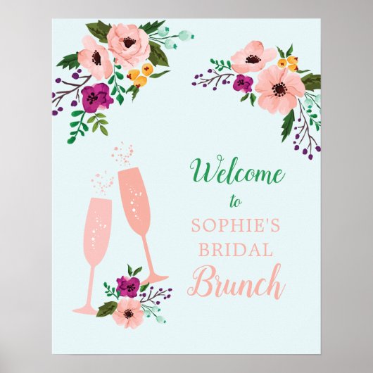 Poster Petit déjeuner de fleurs et de mimosas et shower d (Devant)
