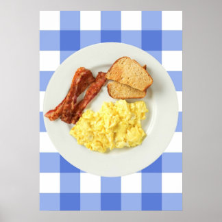 Poster Petit Déjeuner Oeufs De Bacon Ron Swanson Et Toast