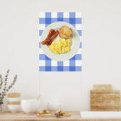 Poster Petit Déjeuner Oeufs De Bacon Ron Swanson Et Toast (Cuisine)
