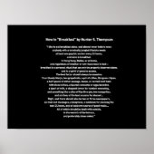 Poster Petit déjeuner par Hunter S Thompson (Devant)