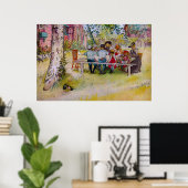Poster Petit-Déjeuner Sous Le Bouleau - Carl Larsson Impr (Bureau à domicile)