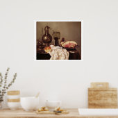 Poster Petit déjeuner Still Life (huile sur panneau) (Cuisine)