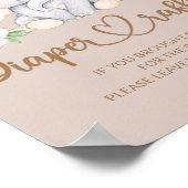 Poster Petit éléphant baby shower tombola de couche (Coin)