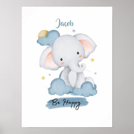 Poster Petit éléphant des leçons du Nuage (Devant)