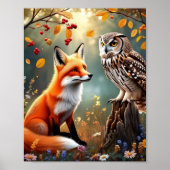 Poster Petit Érable | Hibou 🦊 Petits Contes de Lumière (Devant)