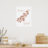 Poster Petit Fleur sauvage Boho Baby shower accueil (Cuisine)