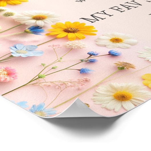 Poster Petit Fleur sauvage Première année Premier anniver (Coin)