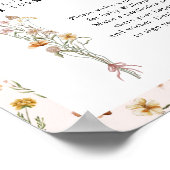 Poster Petit Fleur sauvage rose Baby shower temps Capsule (Coin)