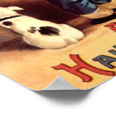 Poster Petit garçon avec chien et Citrouille (Coin)