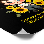 Poster Petit garçon avec des tournesols (Coin)