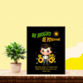 Poster Petit garçon avec des tournesols