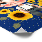 Poster Petit garçon avec tournesol (Coin)