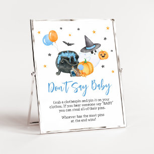 Poster Petit garçon Baby shower fantôme de Boo ne pas dir