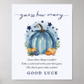 Poster Petit Garçon Citrouille Jeu de Baby Shower Devinez (Devant)